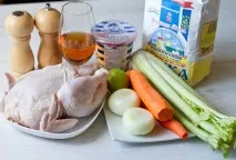 Рецепт курки в білому соусі з селери та морквою на Смачному Блозі білому