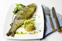Сибас з базиліковою олією та часником, Picantecooking часником