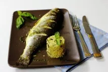 Сибас з базиліковою олією та часником, Picantecooking сибас