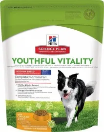 Hill’s Science Plan Youthful Vitality Hrană uscată pentru câini de rasă mijlocie 7+ cu pui și