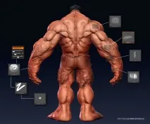 Створення ігрового персонажа Red Hulk, Soohar - Уроки з Фотошопа 3D графіки та фотографії ігрового