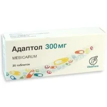Адаптол інструкція із застосування, ціна, аналоги, від чого таблетки 500 мг і 300 мг ціна
