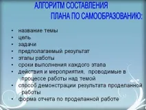 Алгоритм складання плану самоосвіти - Презентація 29494-8 самоосвіти