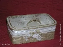 А ось і мій варіант скриньки, плетеної зі шпагату. шпагату