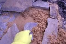 Доріжка садова з каменю засіяна травою, як її садити доріжка