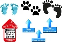 Виготовленняпідлогових наклейок, Підлогові сліди, Підлогові стрілки, Підлогові покажчики сліди