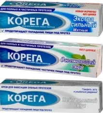 Як використовувати крем Корега для зубних протезів, інструкція крем