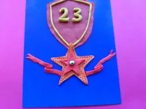Листівка до 23 лютого із пластиліну - майстер клас дитячого виробу лютого