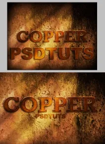 Створення металевого мідного напису · «Світ Фотошопу» мідного