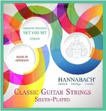 600MT Silver-Plated Green Комплект струн для класичної гітари, середній натяг, Hannabach green