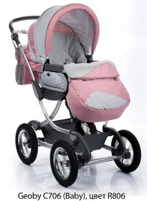 Geoby C706 Baby 05, Дитяча коляска для новонароджених на поворотних колесах, спальня люлька, geoby