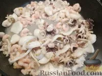 Рецепт Каракатиці та креветки з картоплею та горошком на рецепт