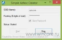 Simple ad hoc creator мережі