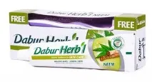 ЗУБНА ПАСТА ТА МІСВАК - Зубна паста для зміцнення ясен Dabur Herb l Neem із щіткою 150 гр зубна