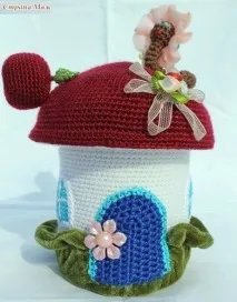 Кошички, вазочки, шкатулки, Стовпчик плюс гачком