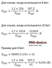 АЦП PIC18F45xx - Аналого-Цифрове перетворення, PRO-діод pic18f45xx
