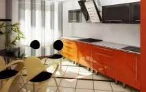Дизайн кухні в помаранчевих тонах кухні