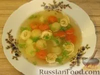 Рецепт Курячий суп з яєчними млинцями рецепт