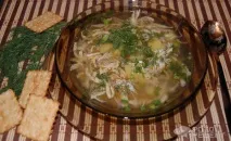 Рецепт Курячий суп з яєчними млинцями,а-ля домашня локшина курячий