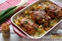 У духовці, Картопля з м’ясом, Картопля з куркою, Курка запечена, рецепти з фото на 41 рецепт духовці