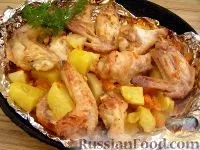 У духовці, Картопля з м’ясом, Картопля з куркою, Курка запечена, рецепти з фото на 41 рецепт картопля