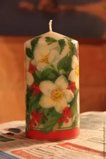 Декорування різдвяної свічки у техніці - декупаж декупаж