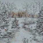 Використання скелетованого листя для створення картин використання
