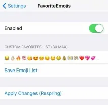 Як додавати смайли-емодзі у вибране на iPhone або iPad Джейлбрейк-твік додавати