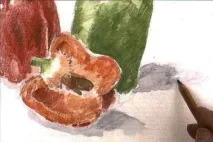 Малюємо натюрморт із перцями, акварельними фарбами. натюрморт