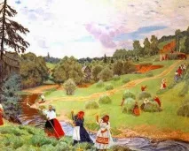 Сінокос на Русі Charming Ukrainian сінокос
