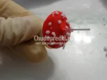Сережки - Мухомор - з полімерної глини кольору