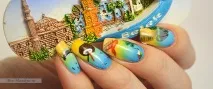 Літній дизайн нігтів пляж, море, пальми нігтів