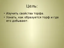 Презентація до уроку біології - Торф - для учнів 6 класу з ОВЗ - біологія, презентації презентація