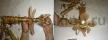 Золота ваза з ажурними краями із пластикової пляшки. золота