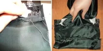 Кишеня в рамку на підкладці мішковини