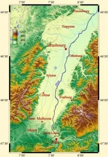 Карти Ельзасу, Франція ельзасу