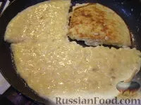 Рецепт солодкий банановий омлет з сиром на банановий