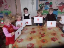 Конспект НОД з малювання на тему «Овочі» із застосуванням трафаретів у молодшій групі (3–4 роки) тему