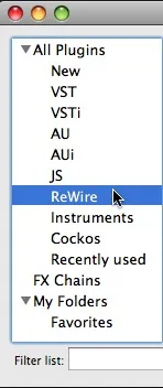 Налаштування Rewire режимі в Жнець з розумом або Ableton розумом