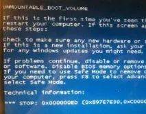 Синій екран із помилкою STOP 0x000000ED Unmountable boot volume помилкою