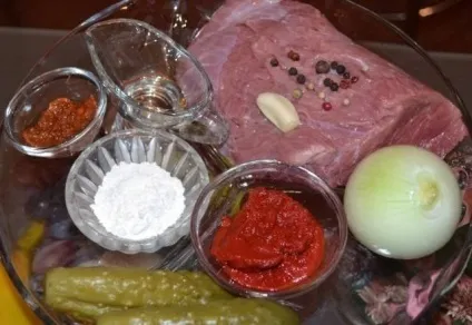 Азу з солоними огірками - покроковий рецепт з фото на (рецепти з фото) Азу з солоними огірками - покроковий рецепт з фото на