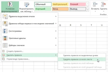 Excel 2013 умовне форматування