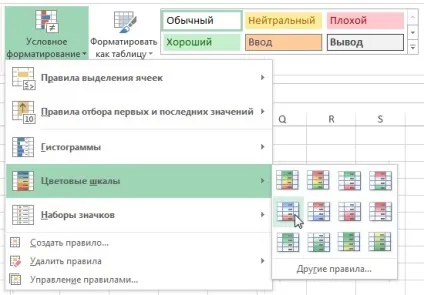 Excel 2013 умовне форматування