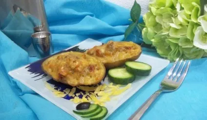Фарширована картопля в духовці з покроковими фото (рецепт фаршированої картоплі) Фарширована картопля в духовці з покроковими фото