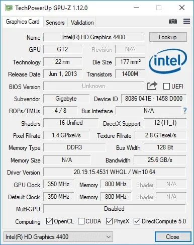 Gpu-z для отримання інформації про відеокарту