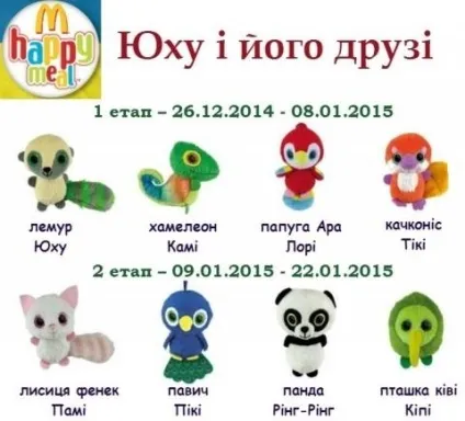 Іграшки з серій хепі милий макдональдс (тут Огляд іграшок) Іграшки з серій хепі милий макдональдс