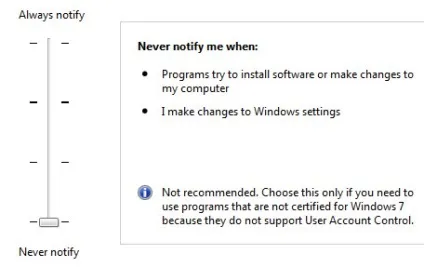 Як змінити рівні user account control (uac) (firefox) Як змінити рівні user account control (uac)
