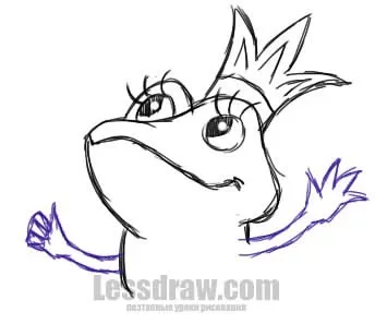 Як намалювати царівну жабу поетапно, lessdraw (малювання Царівни Жаби) Як намалювати царівну жабу поетапно, lessdraw