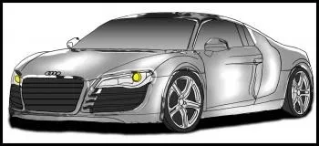 Як намалювати машину audi r8 поетапно (audi) Як намалювати машину audi r8 поетапно