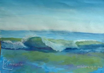 Як намалювати морський пейзаж гуашшю поетапно